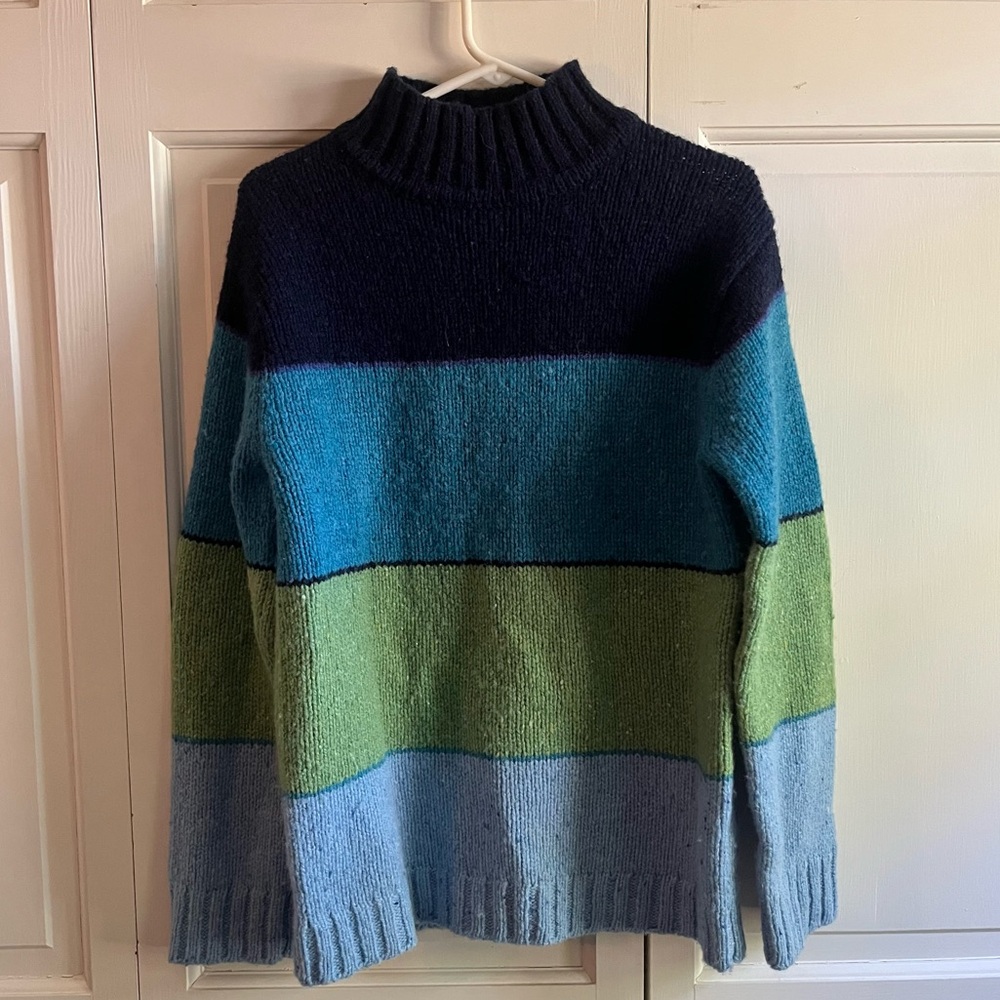 J. Crew 100% Wool Striped Sweater